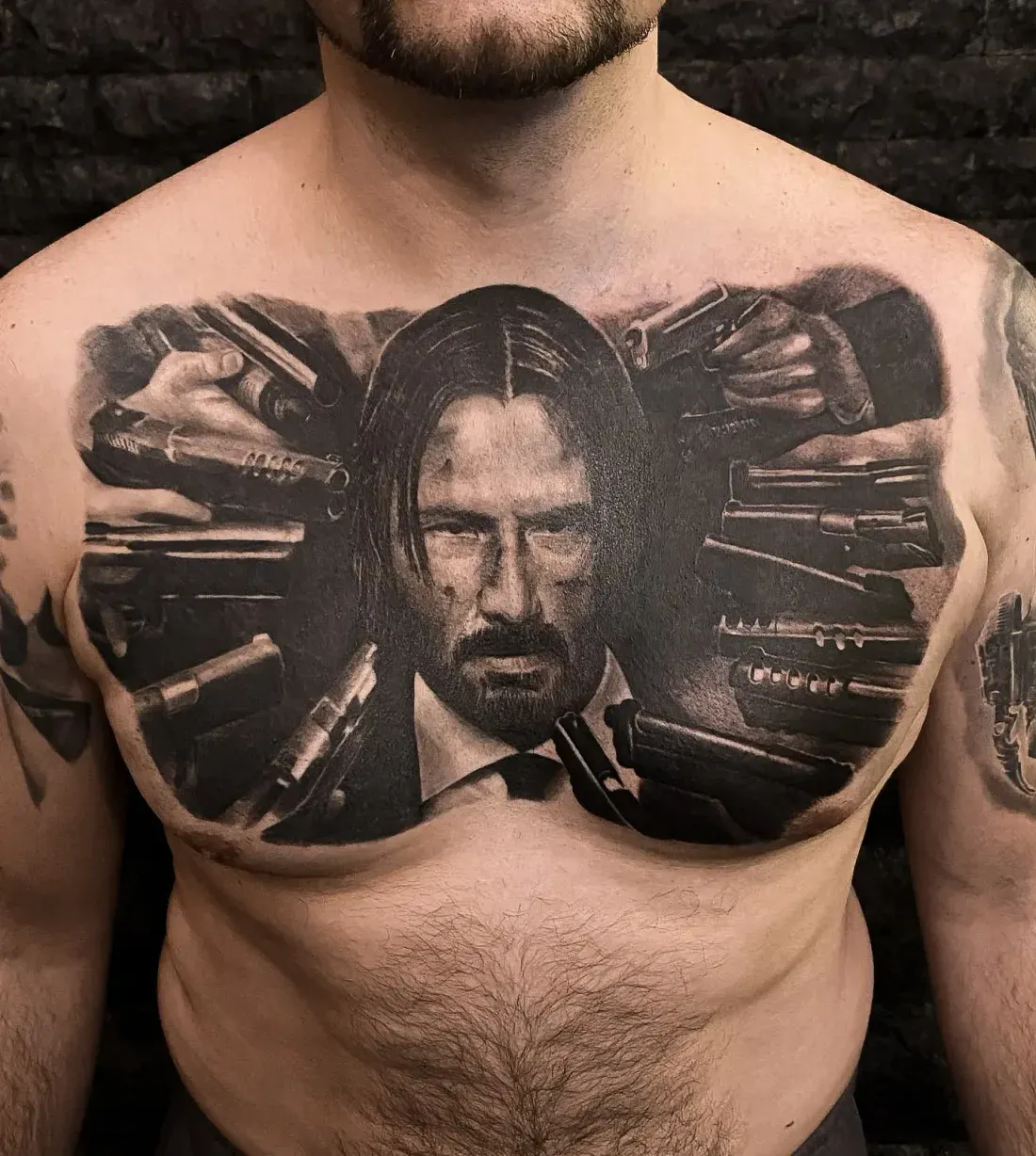 John-Wick-Porträt-Tattoo in Black and Grey — LAKIMII Berlin